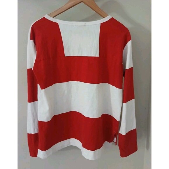 Alex Mill Francoise Striped Tee Top Size Small White Red Nautical Cotton - Picture 7 of 10